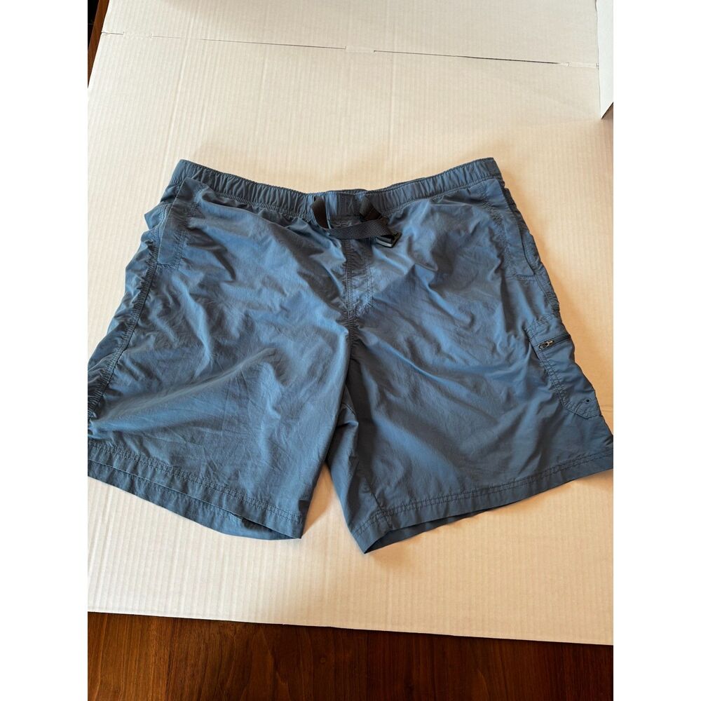 Columbia Omni-Shade Mens XXL Blue Nylon Hiking Fishing Shorts Drawstring Mesh